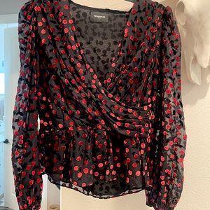 Kooples Cerise Devore Blouse